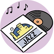 イラスト：音楽を聴く