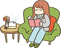 イラスト：寝床から出る